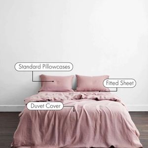 Bed Threads 100% French Flax Linen Bedding Set Lavender Twin XL